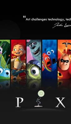 Герои мультфильмов Pixar