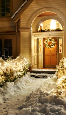 Дом праздник рождество украшения снег