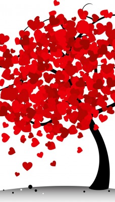 дерево сердечки День святого валентина