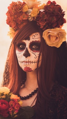 хэллоуин девушка цветы