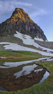 Отражение гор в воде