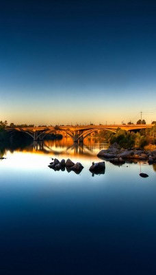 природа река мост
