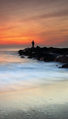 восход пляж побережье камни море природа
