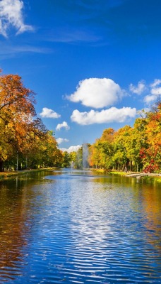 Осень речка парк