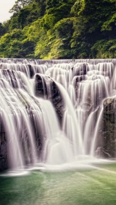 водопад вода природа деревья