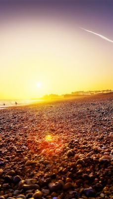 Пляж песок закат