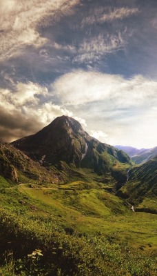 природа горы трава облака небо Швейцария