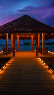 природа Мальдивы ночь