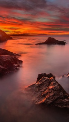 природа море скалы закат горизонт nature sea rock sunset horizon