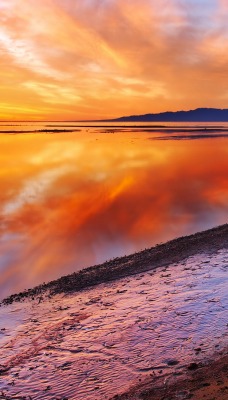 берег закат озеро shore sunset the lake