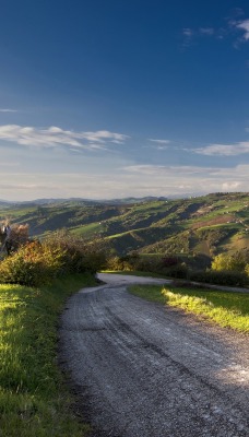 природа дорога поле небо горы nature road field the sky mountains