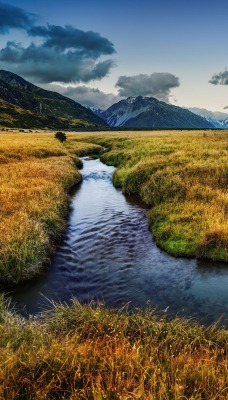 природа трава река горы скалы облака nature grass river mountains rock clouds