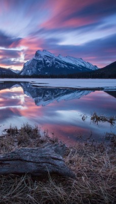 природа озеро горы скалы облака небо nature the lake mountains rock clouds sky