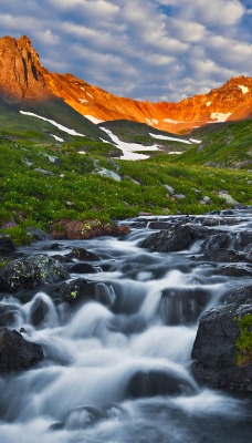 природа вода трава скалы небо облака nature water grass rock the sky clouds