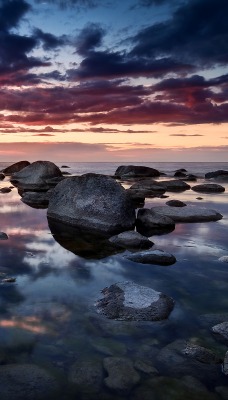 природа камни море горизонт небо облака nature stones sea horizon the sky clouds