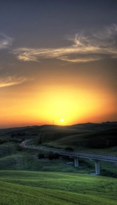 природа небо облака поле деревья nature the sky clouds field trees