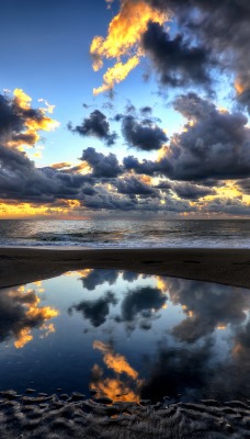 природа море облака отражение горизонт небо nature sea clouds reflection horizon the sky