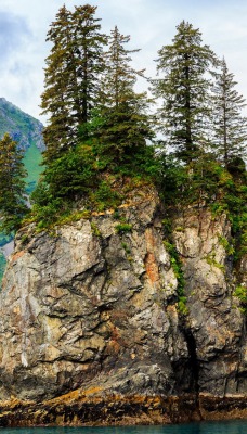 скала в озере горы the rock in the lake mountains