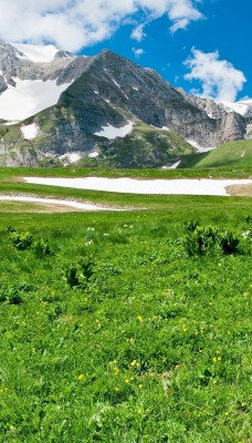 природа трава горы скалы небо облака nature grass mountains rock the sky clouds