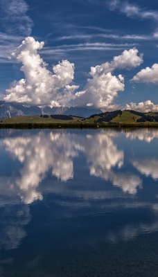 облака отражение озеро clouds reflection the lake