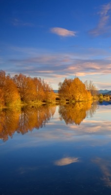 природа озеро отражение небо облака nature the lake reflection sky clouds