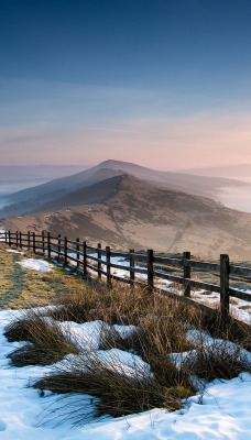 горы забор снег mountains the fence snow