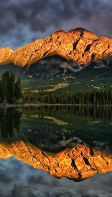 природа горы деревья отражение озеро nature mountains trees reflection the lake