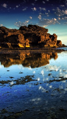 природа море небо скала вода отражение nature sea the sky rock water reflection