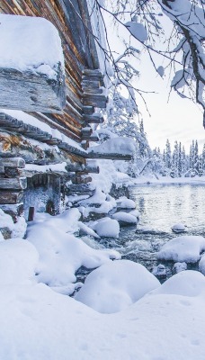 снег зима озеро snow winter the lake