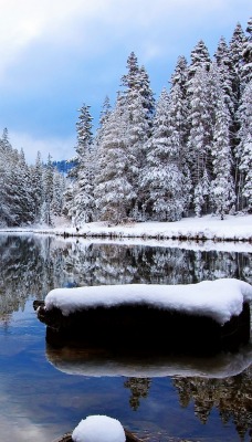 снег зима речка snow winter the river