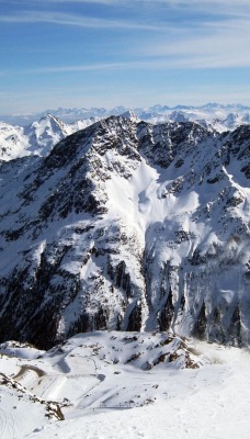 горы вершины снег зима mountains the top snow winter