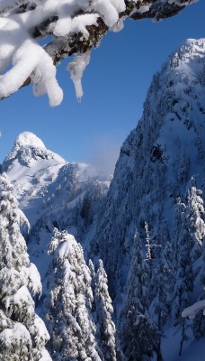 снег горы зима snow mountains winter