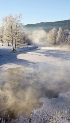 речка испарение зима the river evaporation winter