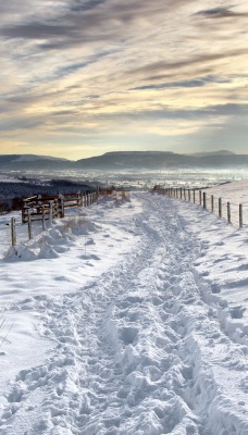 снег дорога поле snow road field