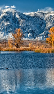 горы озеро осень mountains the lake autumn