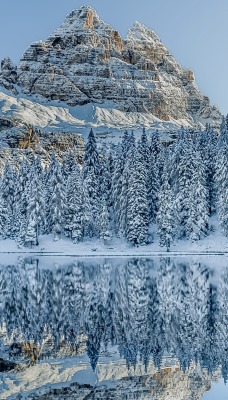 снег зима озеро гора snow winter the lake mountain