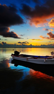 лодка закат boat sunset