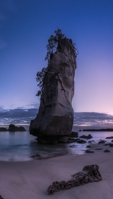 камень скала море сумерки