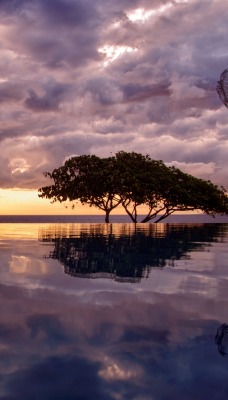 отражение закат вода