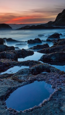 камни сумерки вечер море