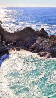 залив скалы камни океан берег