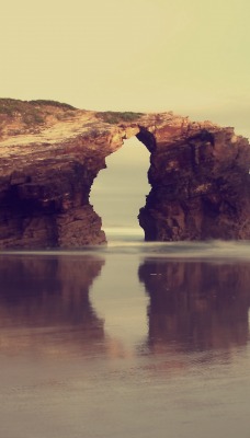 небо море скала арка
