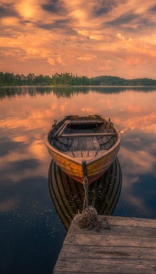 лодки причал озеро небо