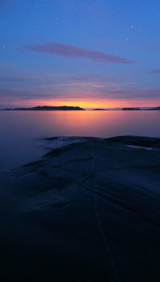 небо море закат горизонт