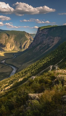 ущелье река горы высота