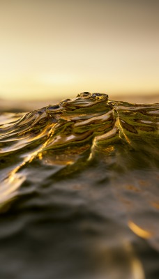 золотой закат волна вода море