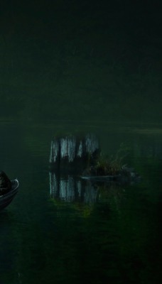 озеро ночь лодка свет
