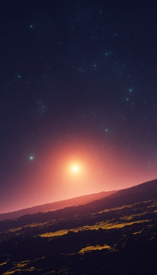 планета горизонт закат звезда