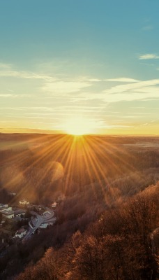 стена горизонт замок закат лучи солнечные лучи