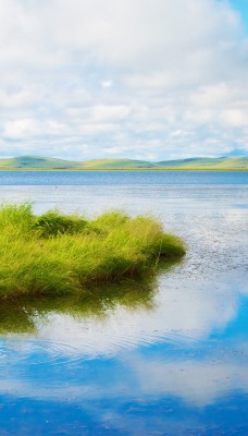 озеро голубое островок горизонт